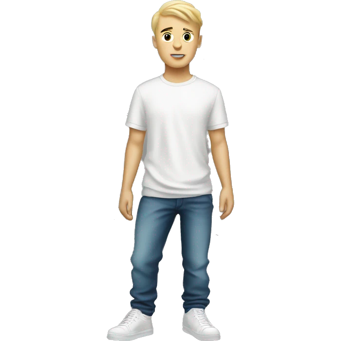 very white boy with streetwear style emoji