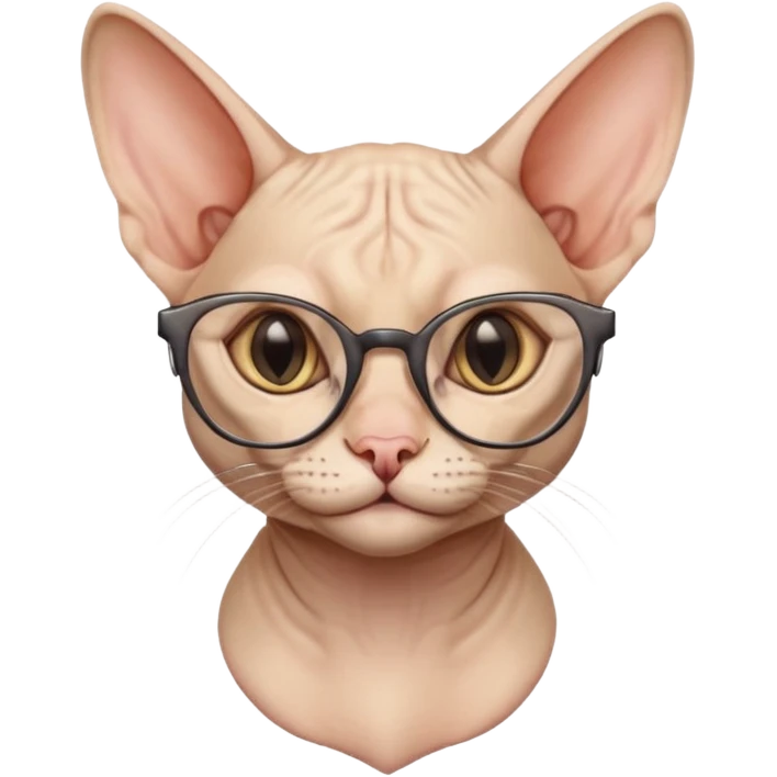 сделай кота сфинка в очках с хитрой ухмылкой emoji