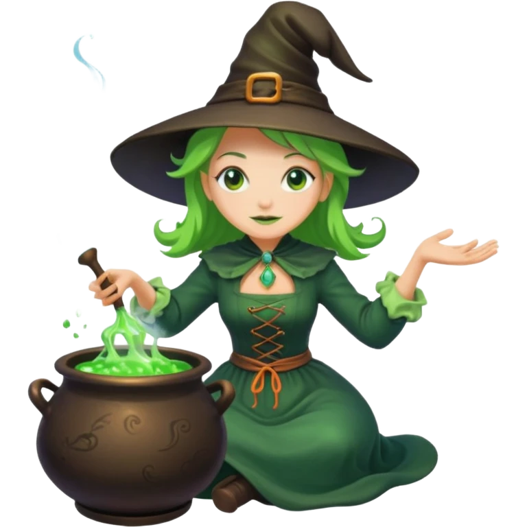 green witch cooking potion emoji