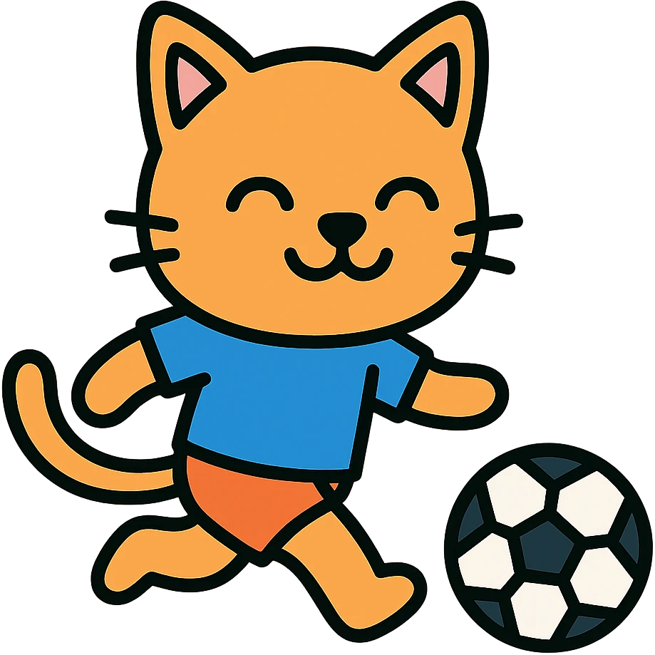 cat playing soccer emoji