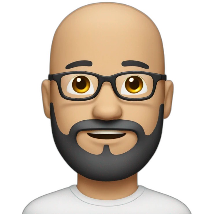 bald dude with beard and glasses emoji