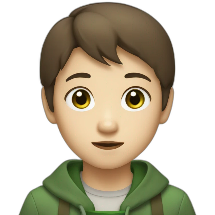 japanese asian kid with green eyes and brown hair emoji