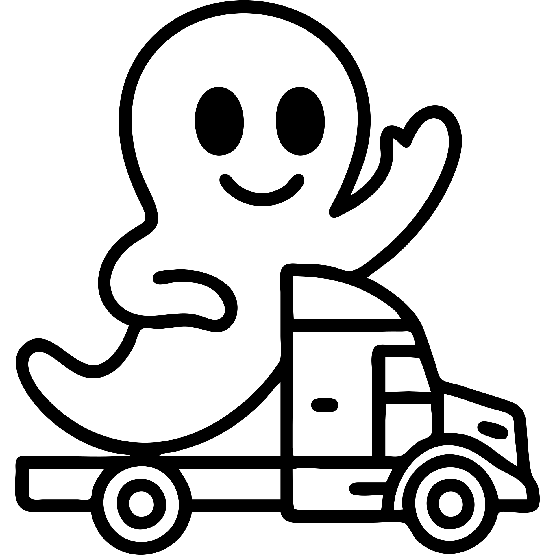Make Casper the ghost much larger compared to the white semi truck in outlined icon style, keep transparent background. emoji