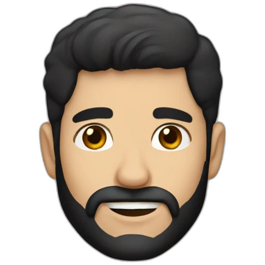 a spanish guy with a black earing and black short hair and black beard emoji