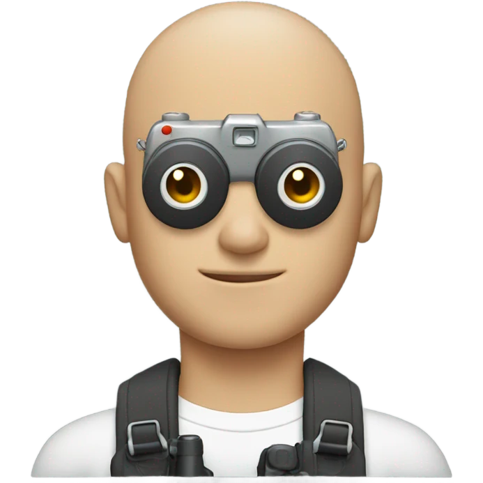 Bald guy with a camera  emoji