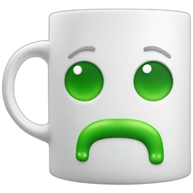 with green foam upper a white mug emoji