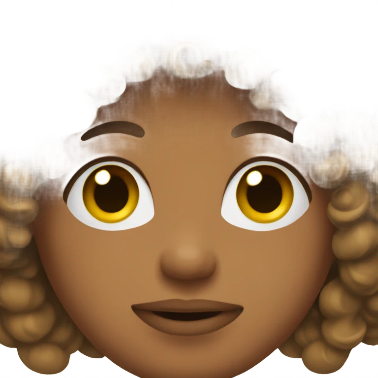 Brown hair curly  emoji