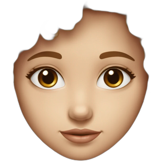 Une jeune fille à la peau mate aux yeux marrons foncés et aux cheveux ondulés bouclés noirs emoji