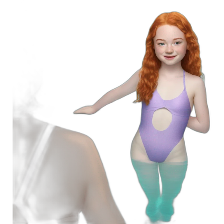 Sadie sink pool seins no swimsuit emoji