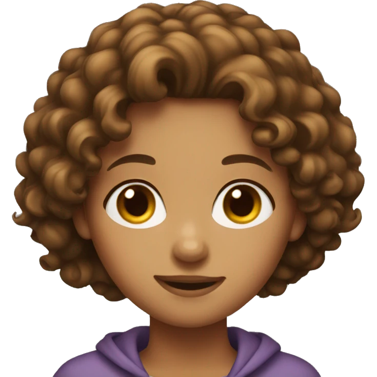 girl with brown curly hair emoji