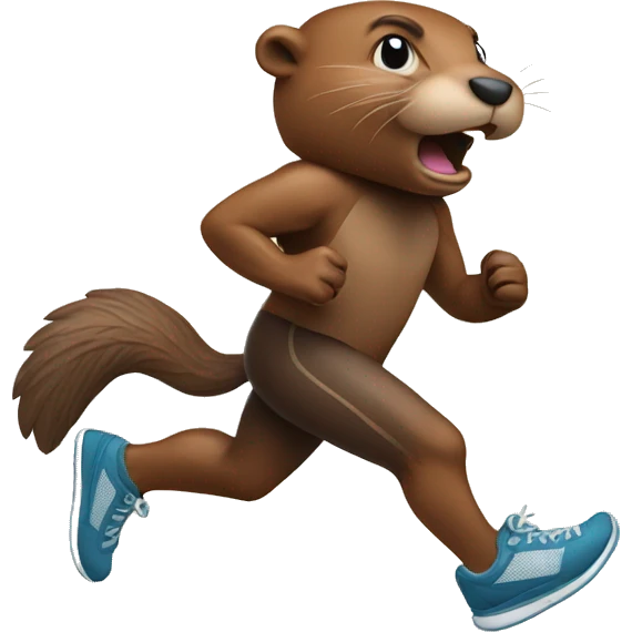 Running beaver in sneakers  emoji