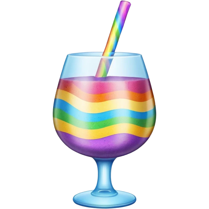 A Glass with rainbow powder in it emoji