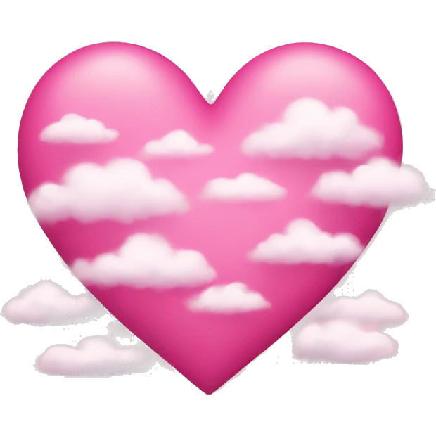 Pink heart with clouds emoji