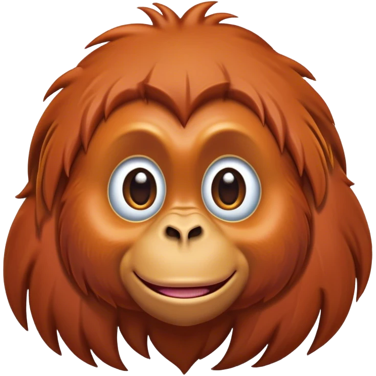 Cinematic Cute Orangutan Portrait Emoji, Head tilted playfully and inquisitively, with a gentle, expressive face accented by soft, flowing fur and round, sparkling eyes brimming with warmth, Simplified yet irresistibly adorable features, highly detailed, glowing with a warm, friendly glow, high shine, affectionate and lively, stylized with a touch of jungle whimsy, bright and endearing, soft glowing outline, capturing the essence of a mischievous yet loving orangutan that seems as if it could swing out of the screen into your arms! emoji