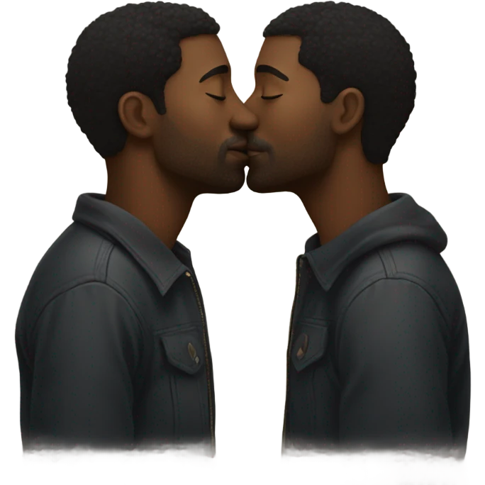 two black men kissing emoji