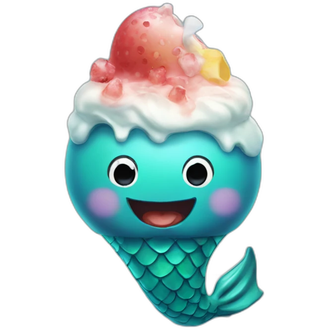 mermaid suck ice scream emoji