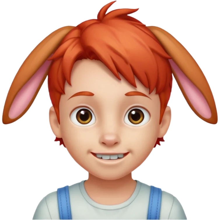 kid with braces bunny eared red haired emoji