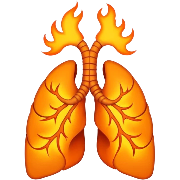 Minimal line-art ribcage, small fire in the center.
Symbol of inner fire / anxiety / passion.  emoji