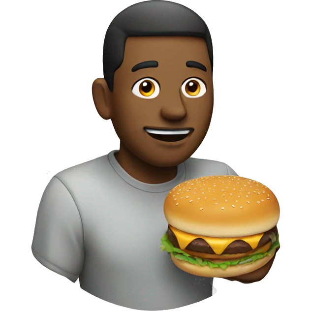 Man eating a burger emoji