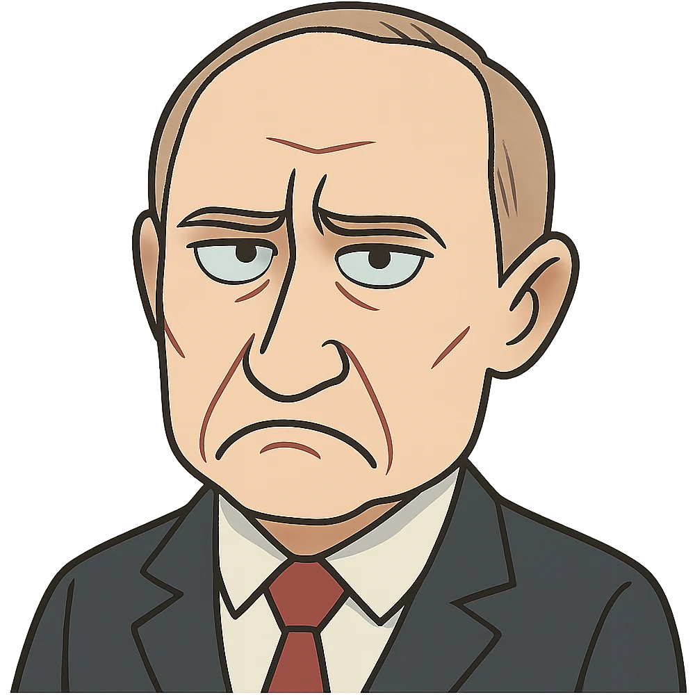 flat toon style emoji of Putin emoji