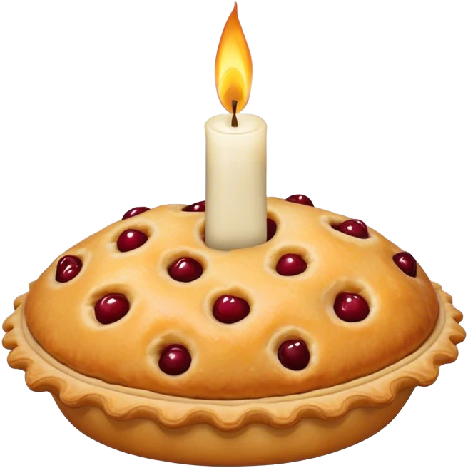 hand pie with candle emoji