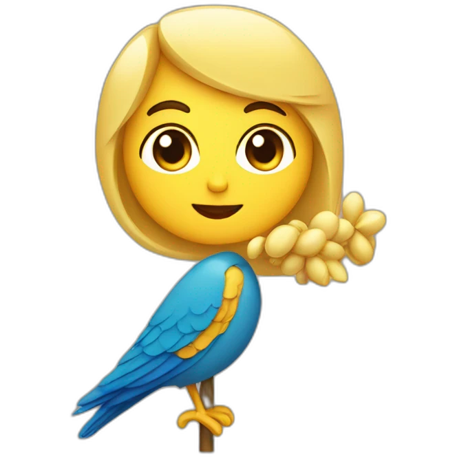 Oiseau sur l'epole d'une femme emoji