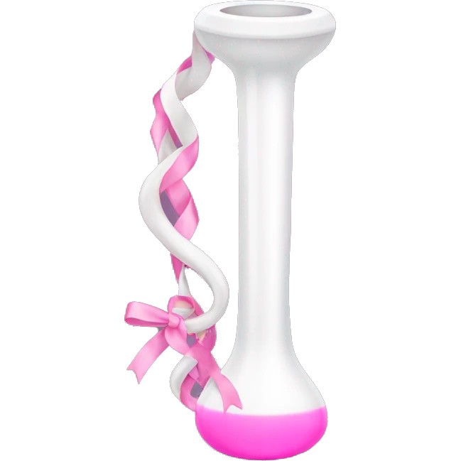 White bong with pink ribbons emoji