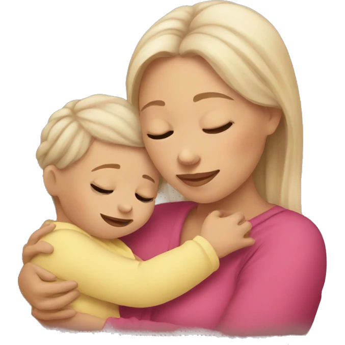 Baby cuddling auntie  emoji