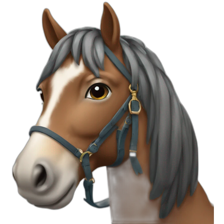 Cheval Isabelle longue crinière  emoji