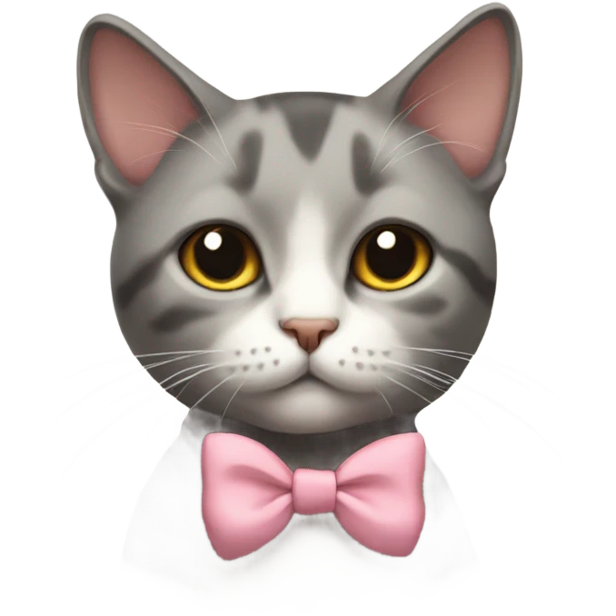Aesthetic cat with a bow emoji