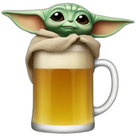 Baby yoda beer emoji