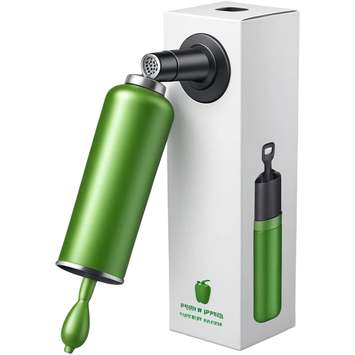 a box with green pepper sprayers emoji