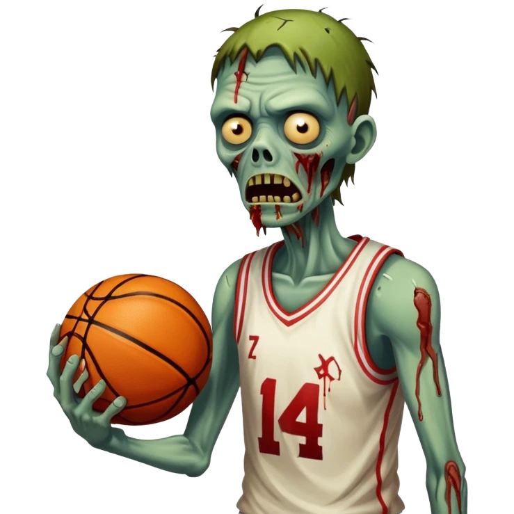 zombie crying while playing basketball  emoji