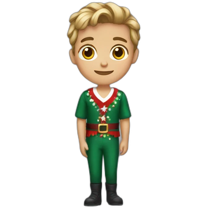 a boy with cristmas dress emoji