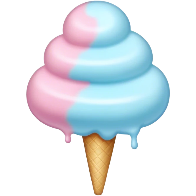 Pastel glossy cotton candy emoji