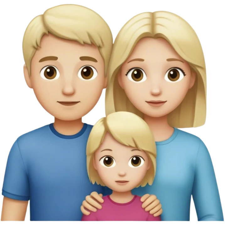 family of 4 boy and gil blonde emoji
