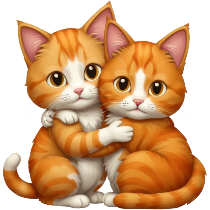Cat hugging other cat emoji
