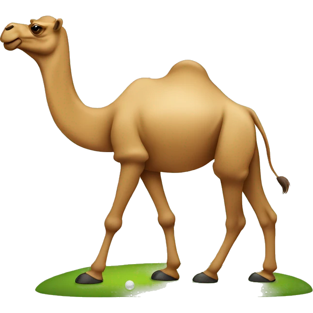 Camel playing golf emoji