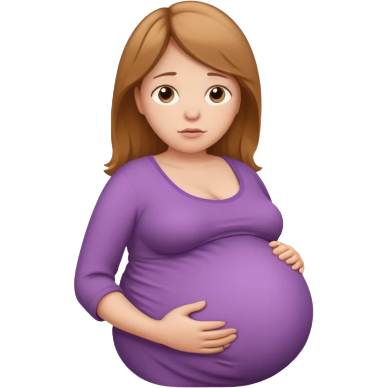 very heavily pregnant overdue woman with very very large belly emoji
