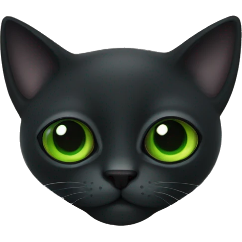 Gato negro ojos verdes emoji