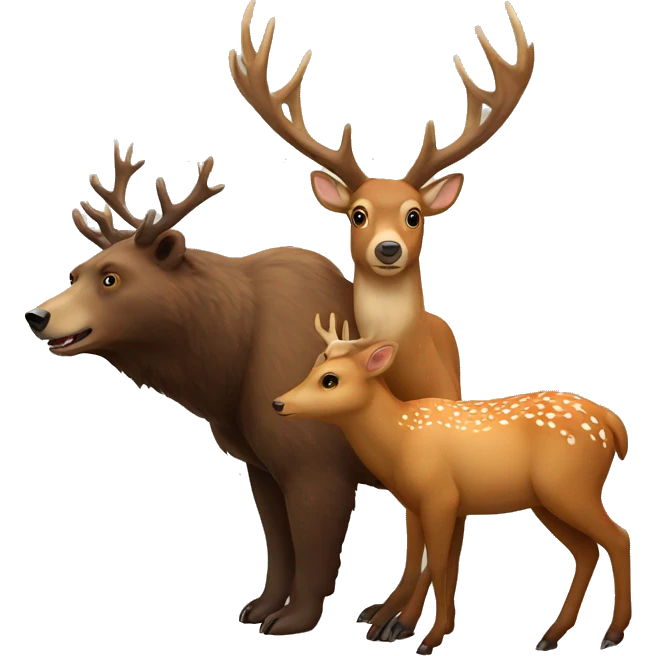 bear and deer emoji