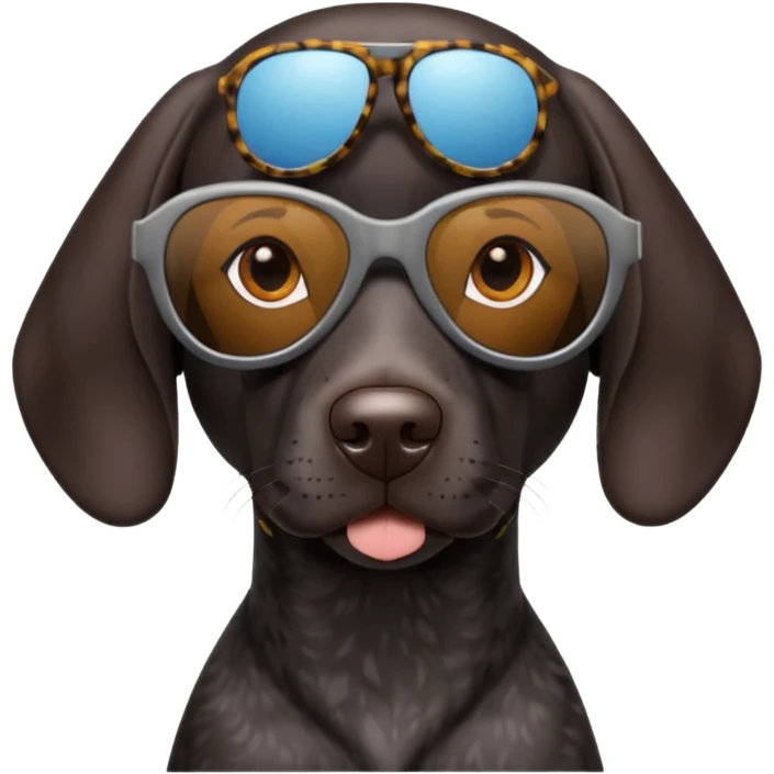 black German shorthaired pointer with sunglasses emoji