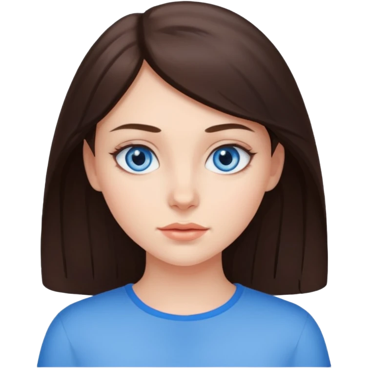 Brunette Girl with blue eyes emoji