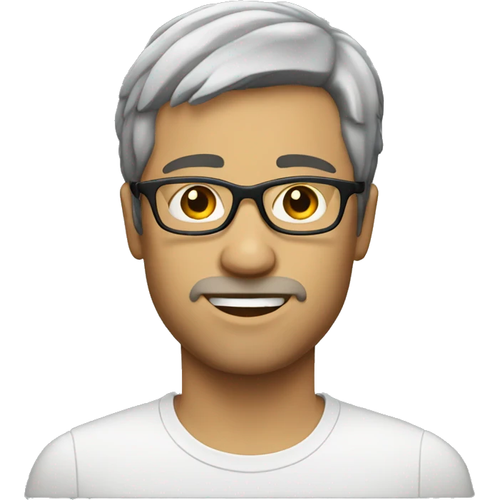 White person with short mullet and glasses emoji