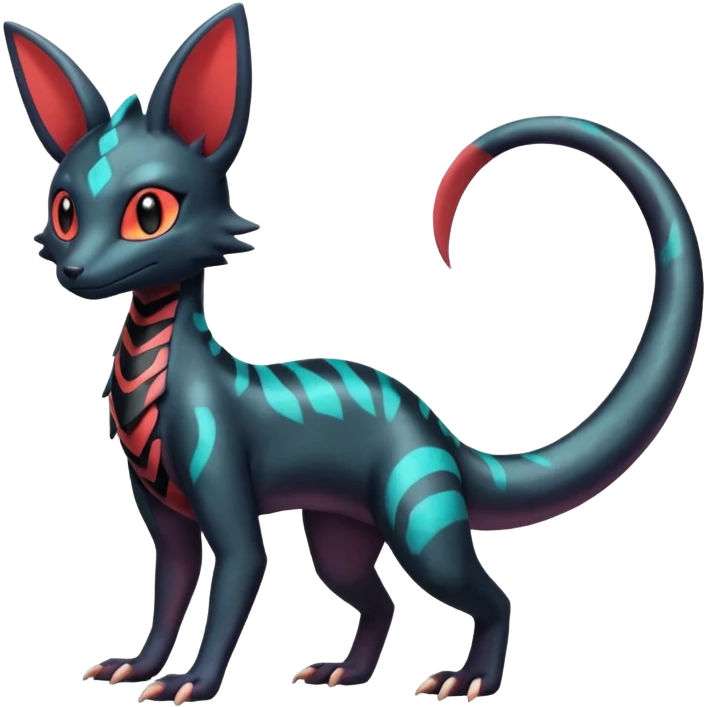 Shiny Salandit-Umbreon-Genet-Noivern-Noibat-Hybrid (Full body) emoji