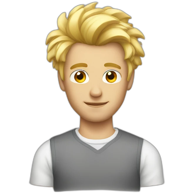 a blond guy with bed hair emoji