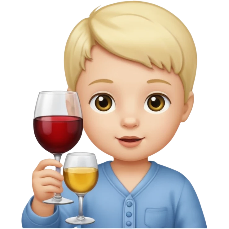 Baby with wine glass emoji