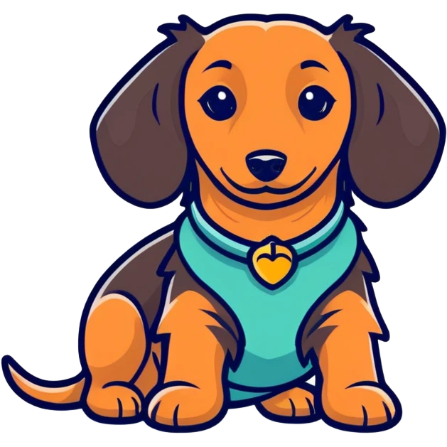 Long haired dachshund girl emoji