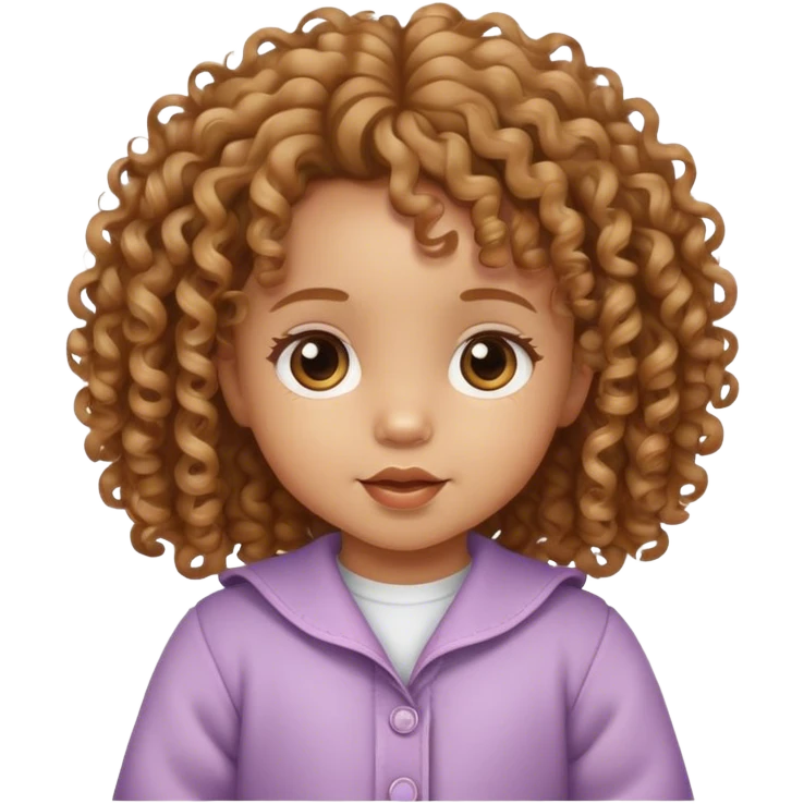 light brown baby girl with curly hair emoji
