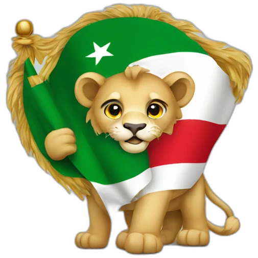 Lion-with-flag-algeria emoji
